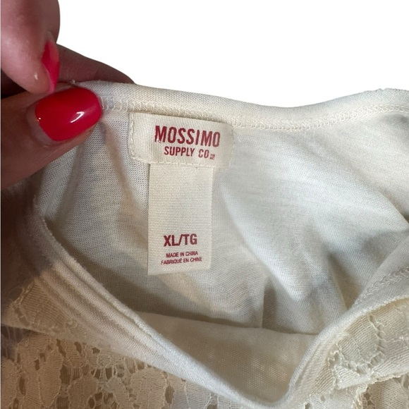 Mossimo Supply Co. Ivory Crochet Lace Tank Top XL Boho Festival Layered D454 - Picture 4 of 7